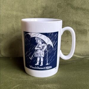 Vintage Morton Salt 1914 Logo When It Rains It Pours Coffee Mug Cup